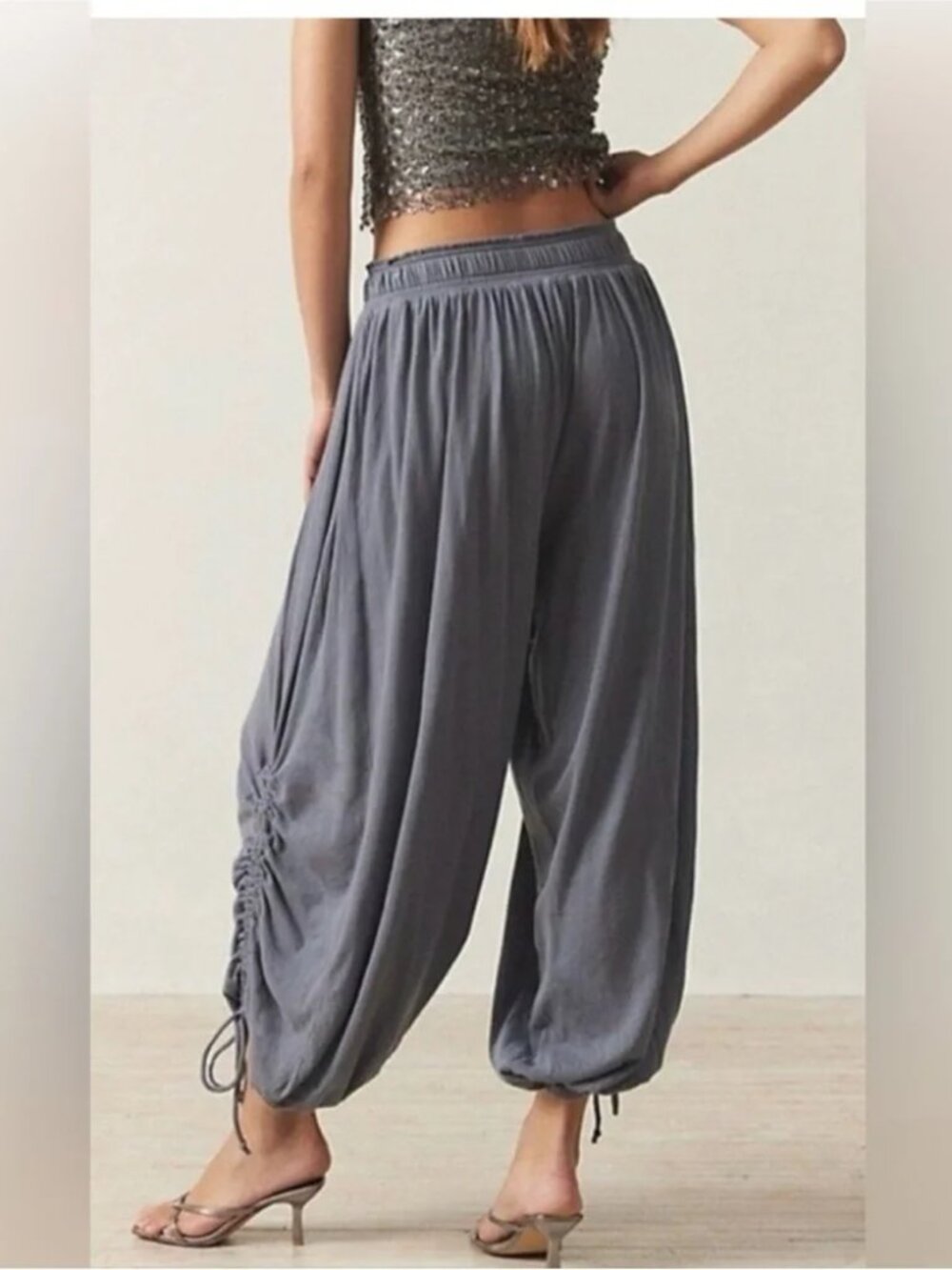 URBAN OUTFITTERS M Blue-Grey Out From Under Ryan Balloon Drapey Jogger Pants